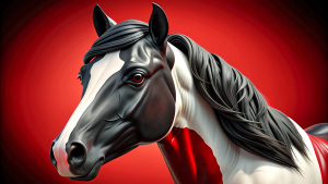 Very detailed horse portrait pop art