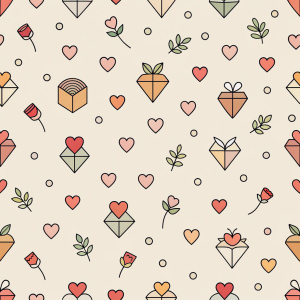 valentine day minimalist doodles for seamless pattern tile, light background