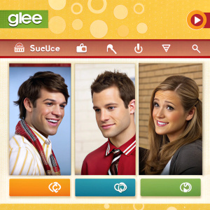 Screenshot of Glee episode guide. Bright layout, character photos, episode summaries, easy navigation