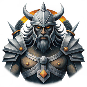 god tyr weapons high-definition design, grey and black, realistic tattoo design, white background

