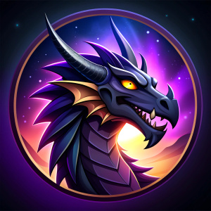 black dragon icon for videogame