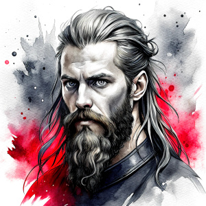 viking ragnar perfect realistic art, high-definition, high-definition grey and black, white background 