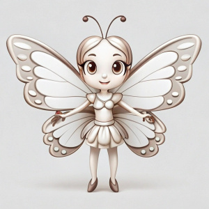 kawaii butterfly with legs and arms, dressed as Marilyn Monroe and Audrey Hepburn, clean hands