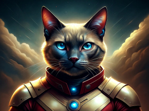 Siamese cat as a Iron Man from marvel