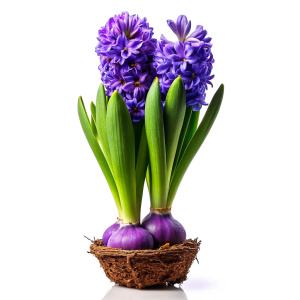 hyacinth plant, transparent background, no shadows