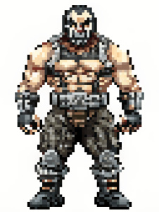 muscular Bane from The Dark Knight Rises, whole body, wearing his iconic mask