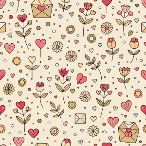 valentine day minimalist doodles for seamless pattern tile, light background