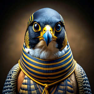 Peregrine falcon looks like a antic egypt warrior