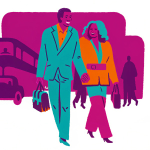 Sir Bruce Forsyth and Wilnelia Forsyth, casual attire, walking together on a bustling street in London. They are smiling and chatting.
