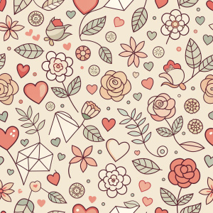 valentine day minimalist doodles for seamless pattern tile, light background