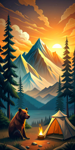 grizzly bear camping