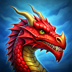 red dragon icon for videogame