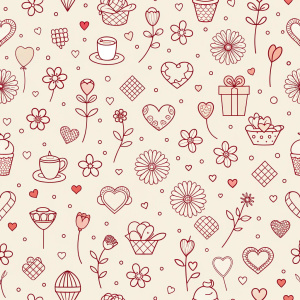 valentine day minimalist doodles for seamless pattern tile, light background