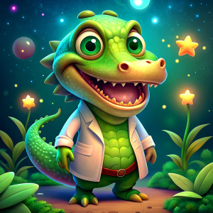 a cute crocodile dentist