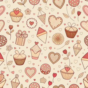 valentine day minimalist doodles for seamless pattern tile, light background