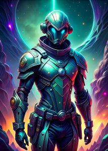 full body from head to floor, arms in front of Scifi asian soldier in a futuristic suit three futuristic a human male general digital art style illustration painting, no mask, have face, use a gun, helmet, turn the left