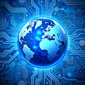 global blue circuit board  background