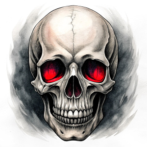 skull tattoo design - perfect realistic art - high-definition - grey and black - white background 