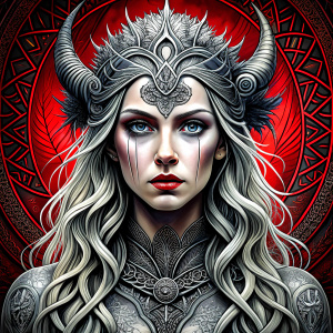 Hel – nordic godness - perfect realistic art - high definition - grey and black tattoo design - white background 