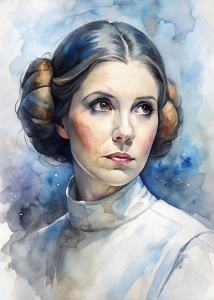 star wars Leia Organa Solo poster, heroic pose, portrait