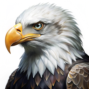  PSD bald american eagle isolated  white back ground

