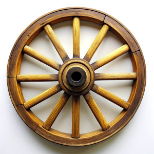 carriage wheel on a white background