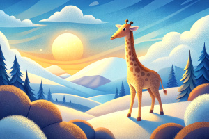 giraffe sunny winter day