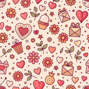 valentine day minimalist doodles for seamless pattern tile, light background