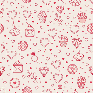 valentine day minimalist doodles for seamless pattern tile, light background