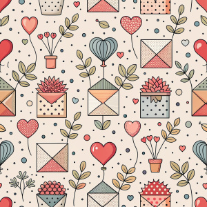 alentine day minimalist doodles seamless pattern tiles