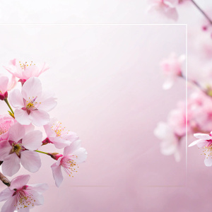 sakura background for a text, lovely mood, pastel pink color, minimalist designed, with glassmorpism effect