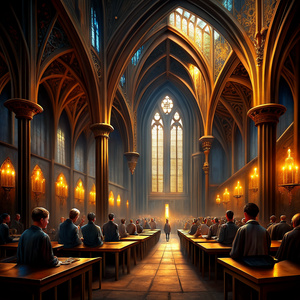 hogwarts great hall with students