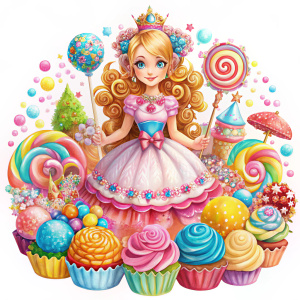  isolated sugarrush  candyland princess with white background, picture is in the middle no around border
