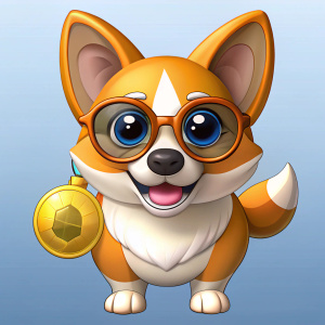 crypto corgi in glasses 