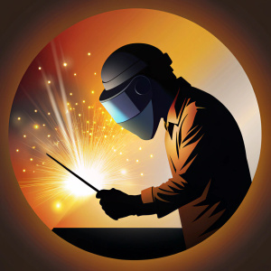 silueta de 
persona soldando tipo vector