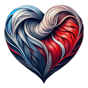 Style stickers. Create a heart shape with clean lines and smooth .Experiment with negative space to create an additional shape within the heart. Apply a subtle gradient to the heart symbol for a modern touch. Black and red only. White background, No Background, vector, 8K.