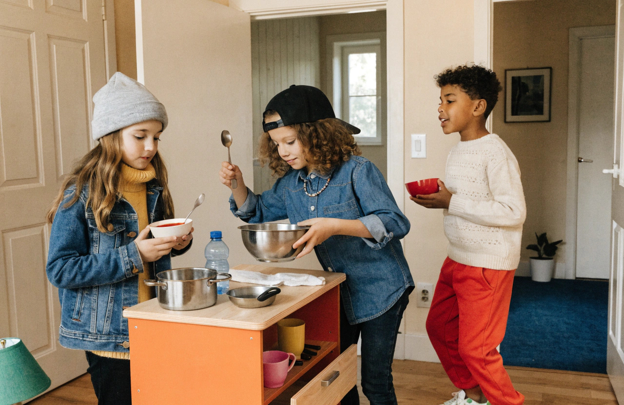 Children playing in the house