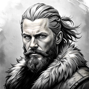 viking ragnar perfect realistic art, high-definition, high-definition grey and black, white background 