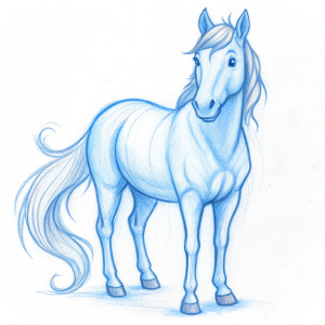 cute horse, lineart