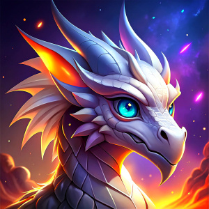 white dragon icon for videogame