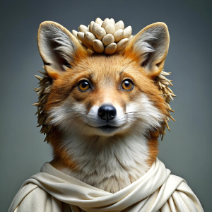 half hedgehog half fox Roman emperor 