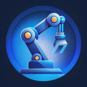 ROBOT ARM 128X128 ICON BLUE