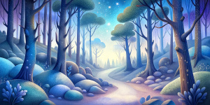 mysterious woods landscape Disney-style