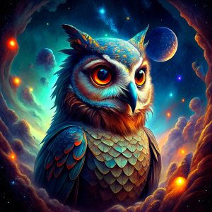 Dare to know, the cosmic owl whispers, leading us through the nebulae of our own curiosity, into the vast expanse of wisdom that lies beyond the stars.