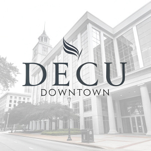 Modern logo for Decu Downtown. The brand name 'Decu Downtown' in sleek, minimalist sans-serif font. Centered on a crisp white background. Design is uncluttered with emphasis on clean typography.