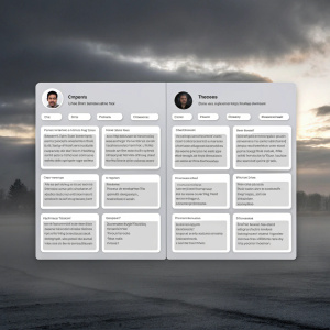 Dashboard for Tripali Vermo and Proteek Singh. User-friendly interface showcasing detailed persona descriptions, goals, challenges, and motivations. Muted professional colors, sleek modern design.