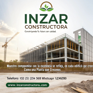 INZAR Constructora - Construyendo tu futuro con calidad. \nNuestro compromiso con la excelencia se refleja en cada edificio que construimos, como una planta que crece. \nVisite nuestra página web: www.inzarconstructora.com \nContáctenos: Teléfono: +52 (55) 1234 5678, WhatsApp: +52 1234567890