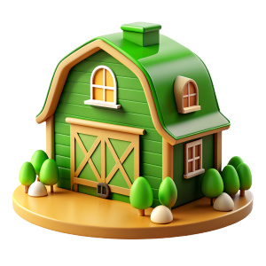 green farm barn