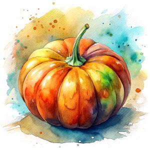 watercolor pumpkin