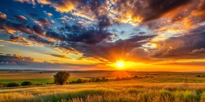 nature the plain and the sun, background